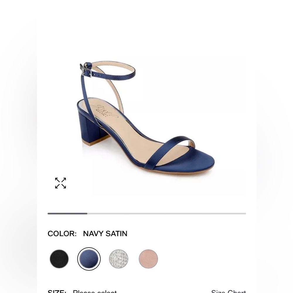 Badgley Mischka Jewel Danni II Evening Sandals 6.5 navy satin. 2.5” heel